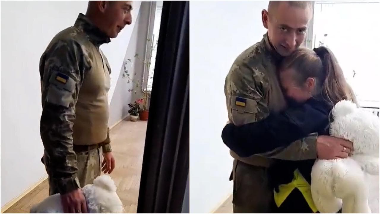 Dopo 9 mesi in guerra torna il papà soldato e va a scuola dalla figlia: la scena lascia senza parole
