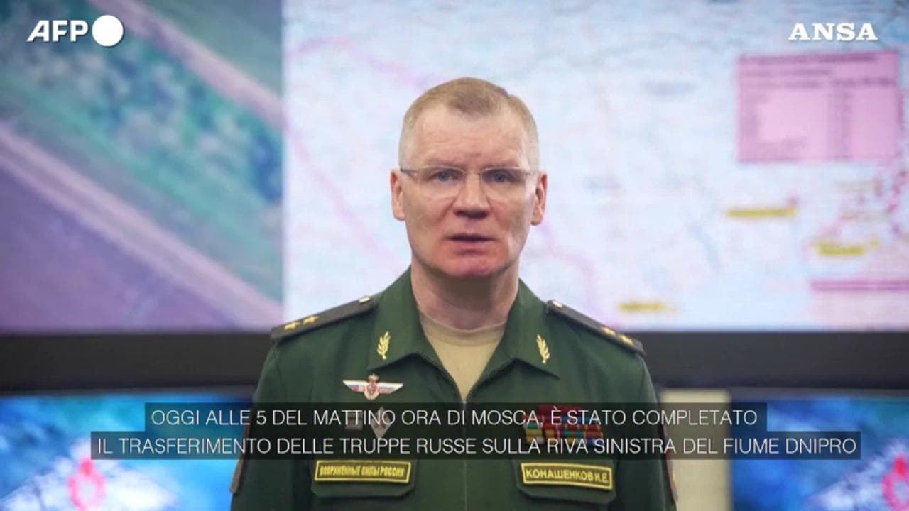Ucraina, Mosca: "Completato il passaggio sulla riva sinistra del Dnipro"