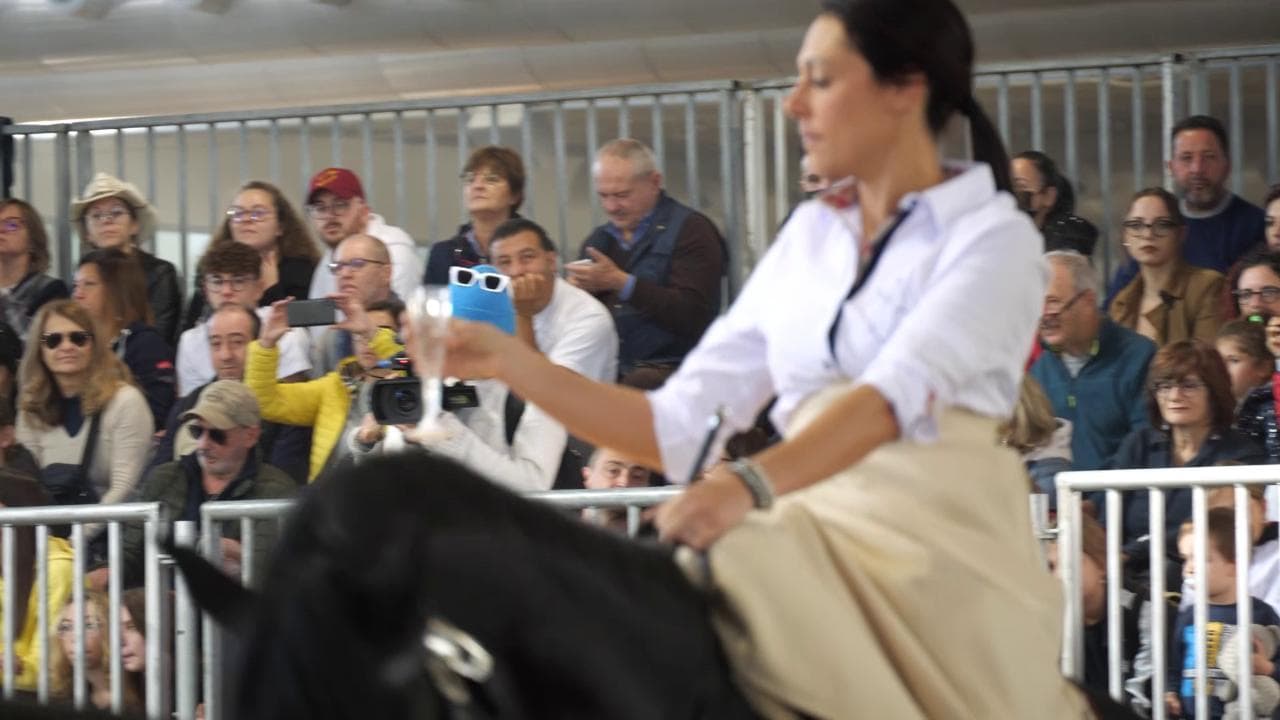 Fieracavalli Verona 2022 - Corsa a cavallo senza rovesciare lo champagne: la curiosa sfida tra le amazzoni