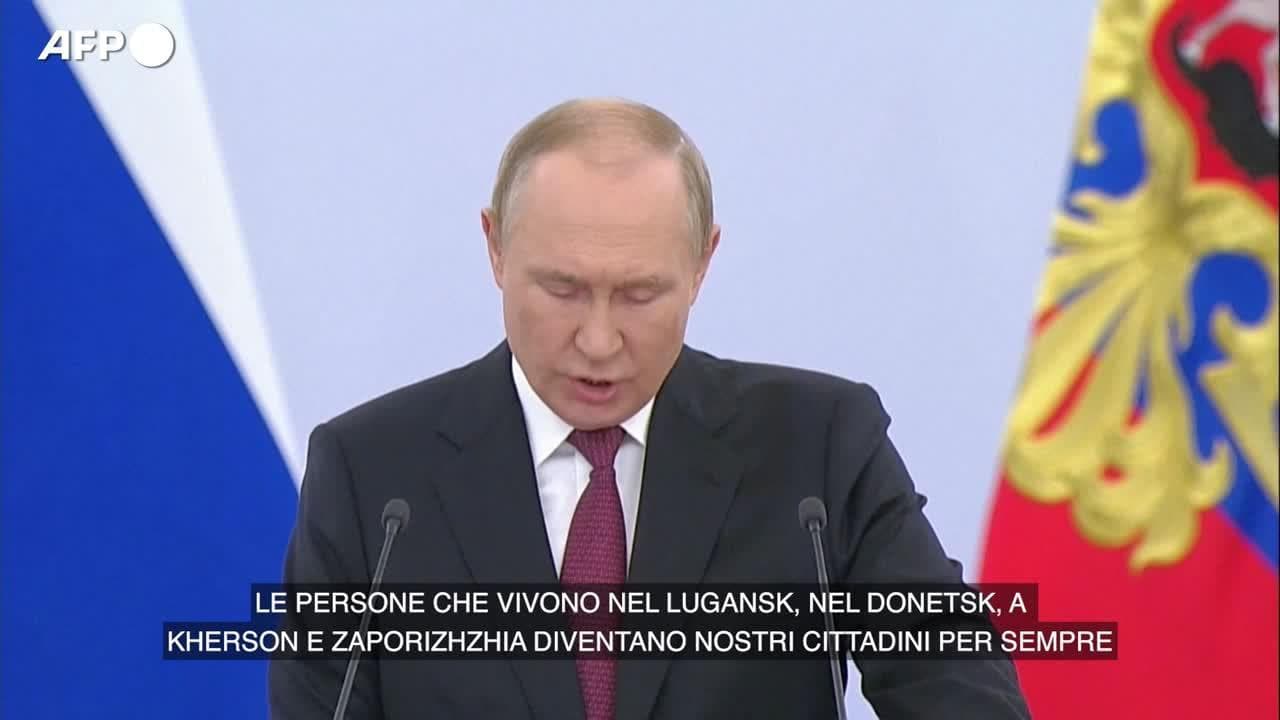 Referendum in Ucraina, il discorso di Putin: "Le regioni annesse sono nostre per sempre"