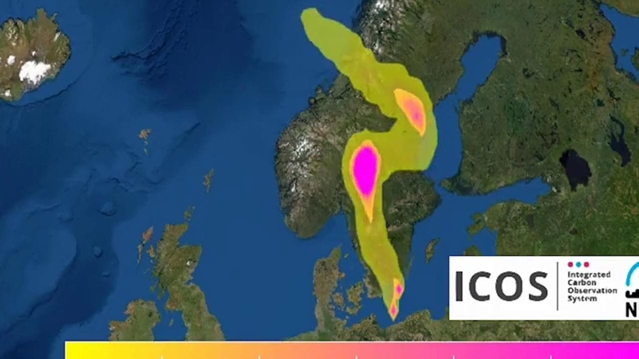 La grande nuvola di metano su Norvegia e Svezia. Il video del rilievo elettronico del flusso del gas