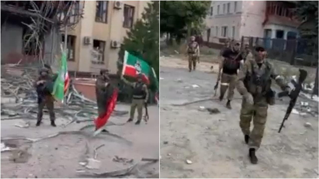 Le truppe cecene nel centro di Lysychansk