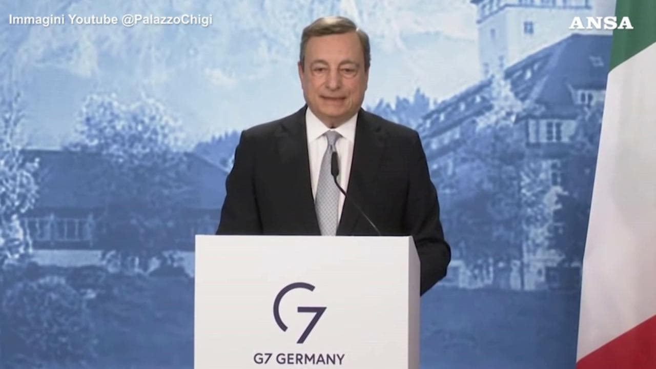 Draghi: "G7? Un vero successo, grande coesione e unità sull'Ucraina"