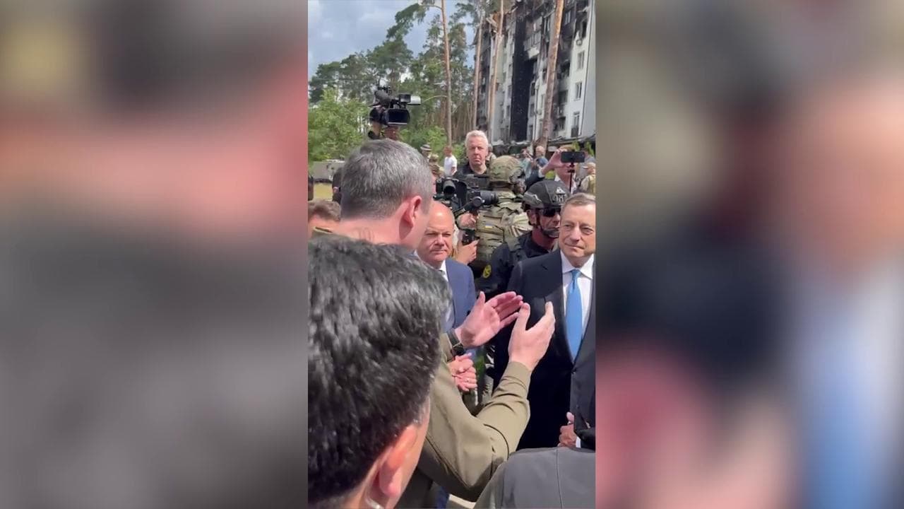 Draghi, Macron e Scholz visitano Irpin insieme alle autorità locali