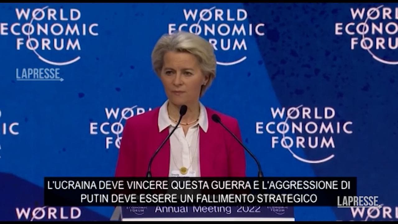 Davos, l'appello di Ursula von der Leyen: "Kiev deve vincere la guerra e Putin fallire"