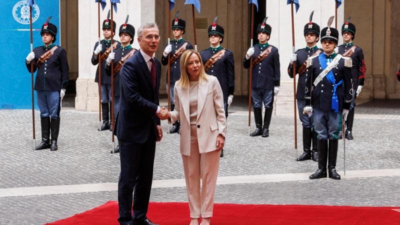 Giorgia Meloni col Segretario generale della Nato Jens Stoltenberg
