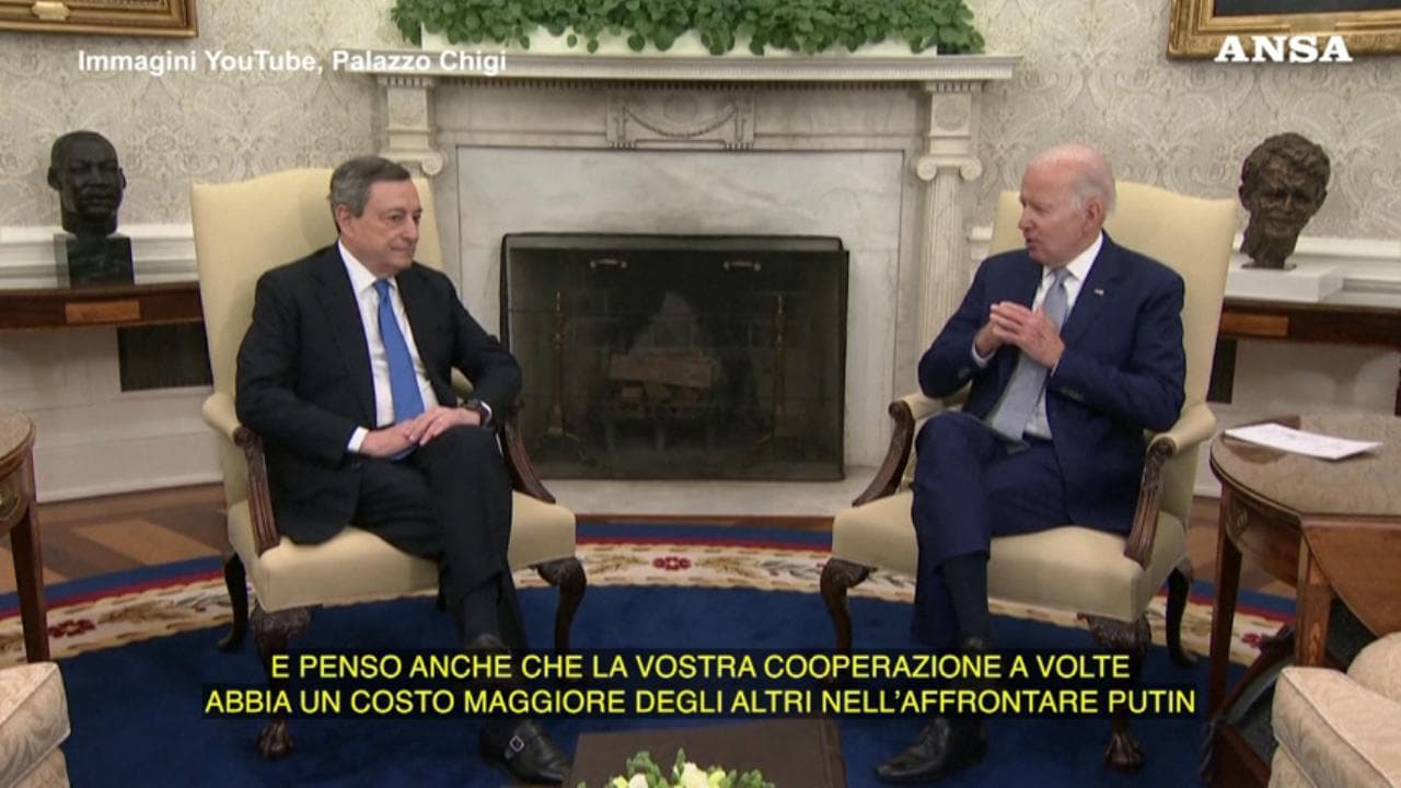Draghi all'incontro con Biden: "Se Putin pensava di dividerci ha fallito, ora siamo più uniti"