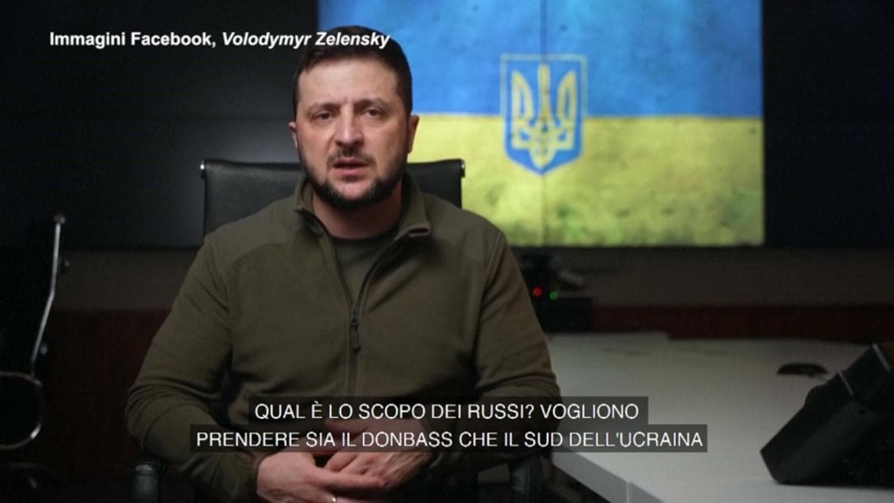 Zelensky: "Le truppe russe vogliono prendere il Donbass e il sud dell'Ucraina"