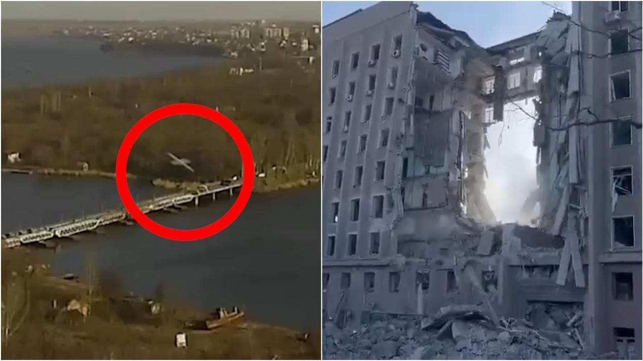 Drone russo si schianta sul palazzo governativo Mykolaiv: il momento dell'impatto