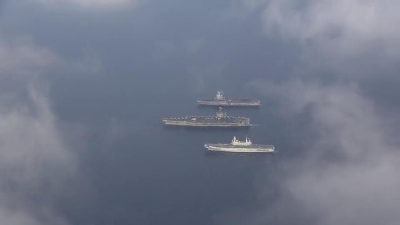 Le tre portaerei Nato nel Mediterraneo