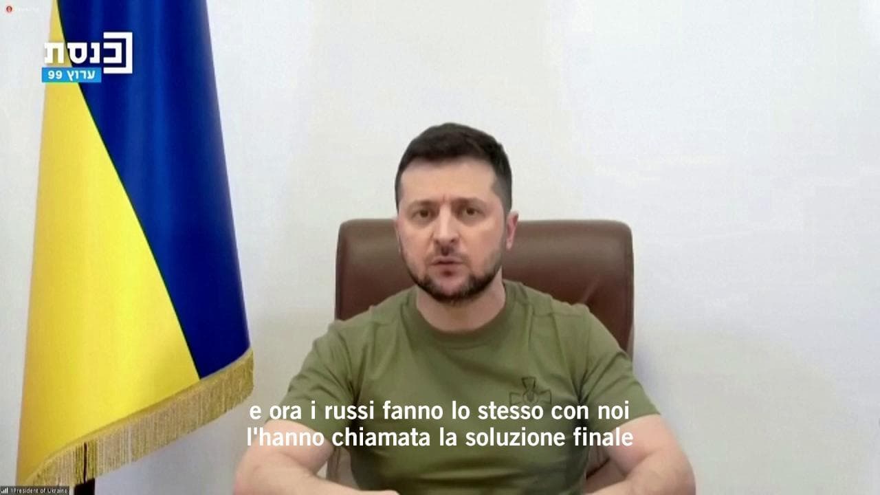 Zelensky alla Knesset: "Il Cremlino usa parole dei nazisti, per noi vogliono la soluzione finale"