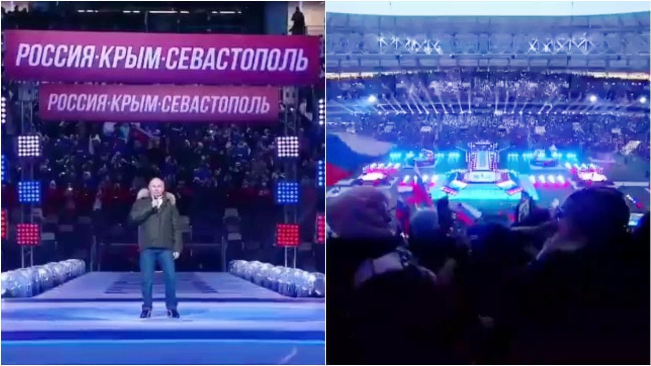 Un anno fa Putin rockstar allo stadio per la "festa" dell'adesione della Crimea alla Russia