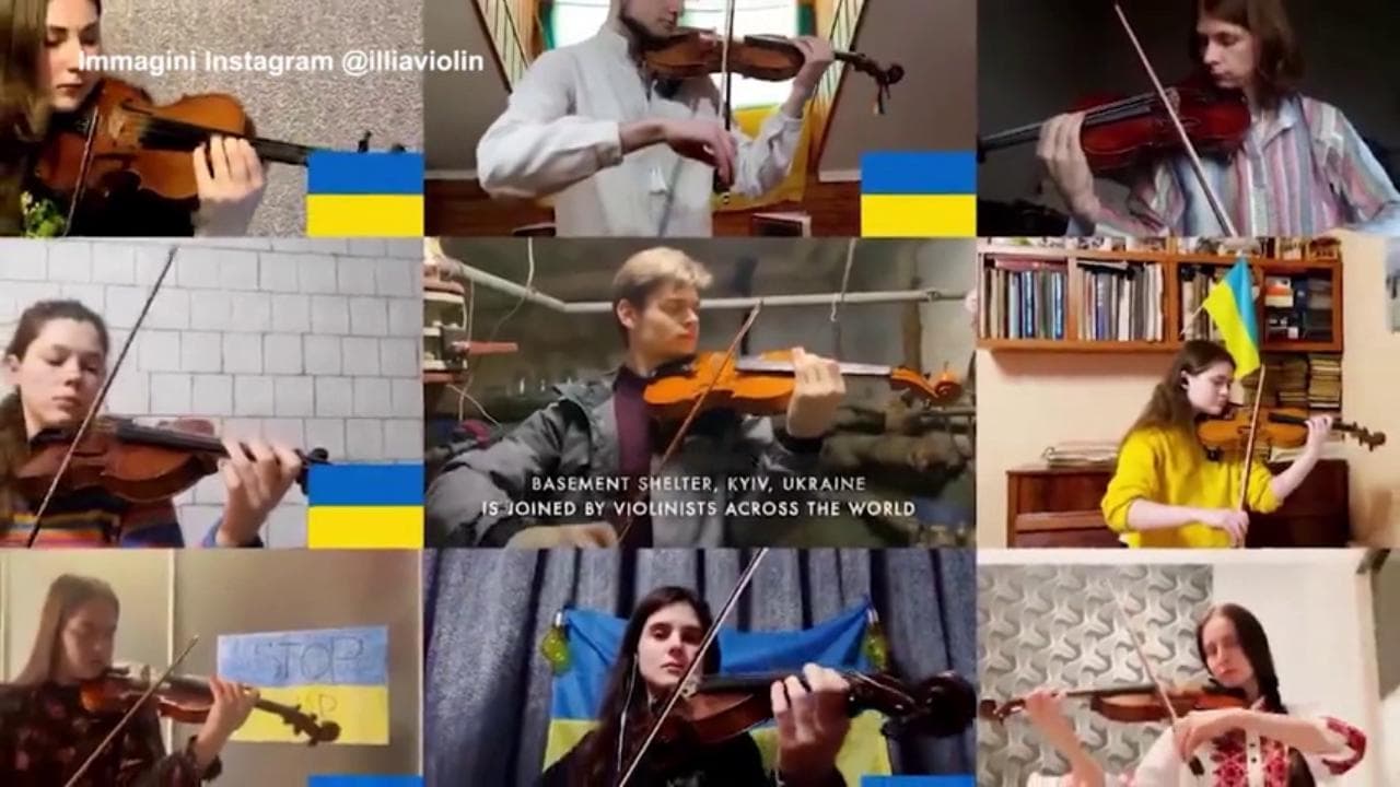 Dal bunker di Kyev al resto del mondo: 94 tra i migliori violinisti suonano insieme contro la guerra in Ucraina