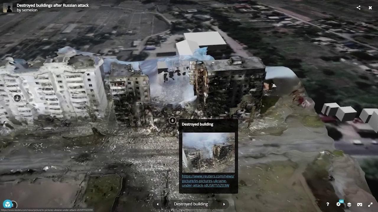 Ecco come i russi hanno distrutto la città di Borodyanka: l'impressionante ricostruzione in 3D