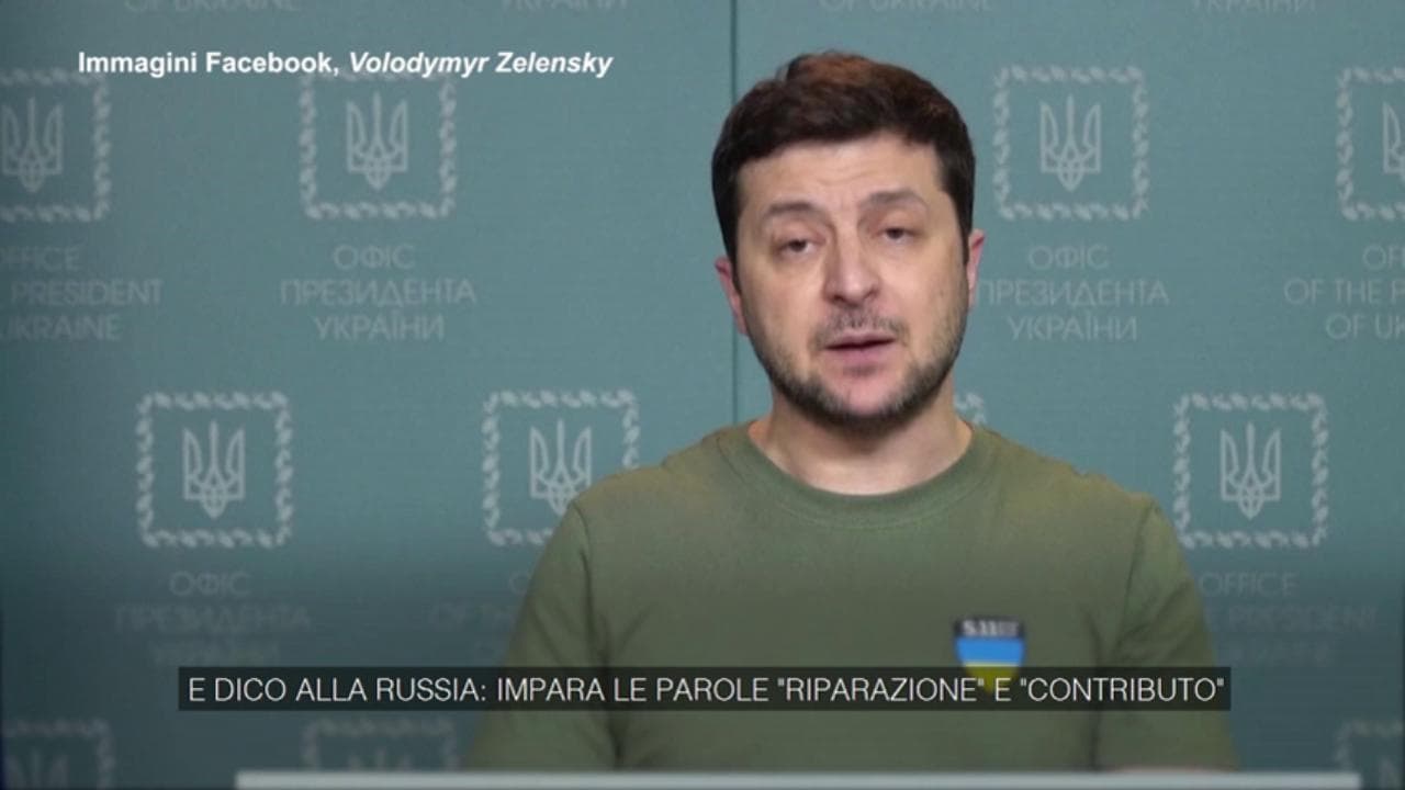 Ucraina, Zelensky: "Dopo la guerra ricostruiremo il Paese, pagherà la Russia"