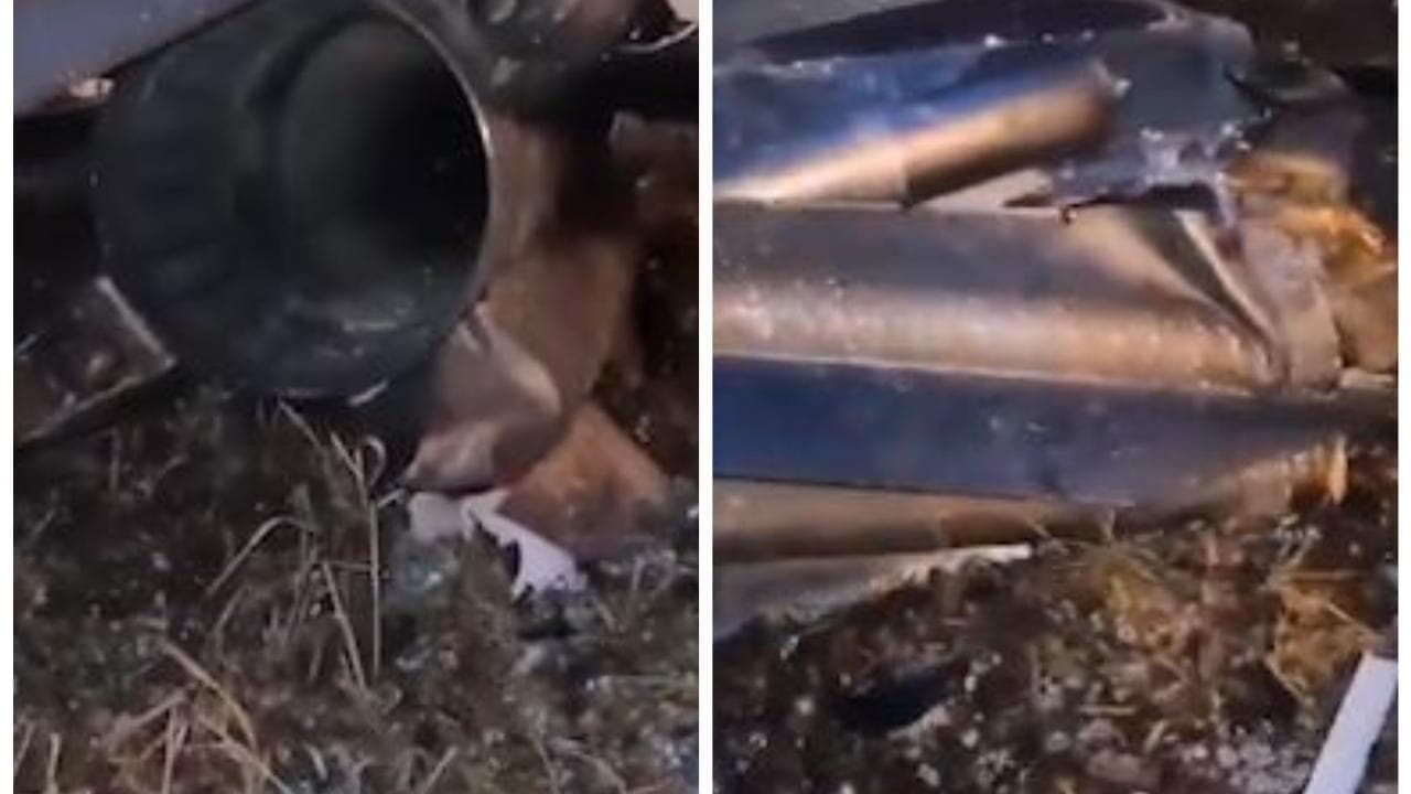 Ucraina, i resti di un missile russo filmato in strada a Kiev