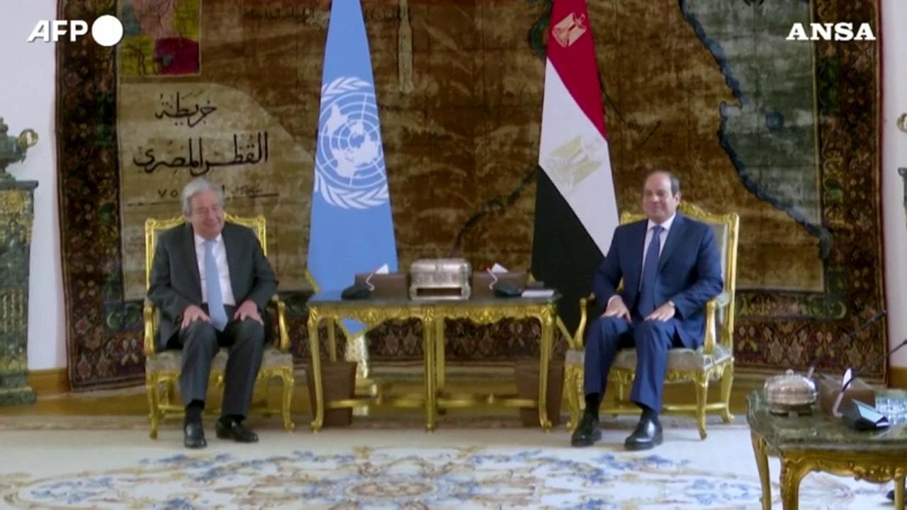 Medio Oriente, il presidente Al Sisi riceve Guterres: l'arrivo