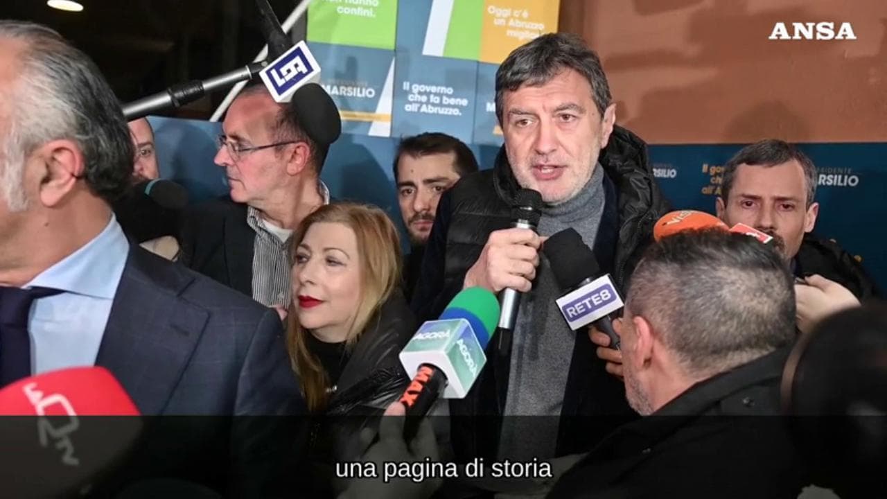 Abruzzo, Marsilio: "È stata scritta una pagina di storia. Il campo largo non è il futuro dell'Italia"