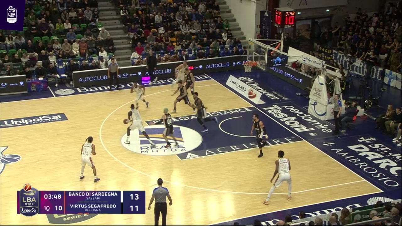 Basket serie A, gli highlights di Banco di Sardegna Sassari - Virtus Segafredo Bologna