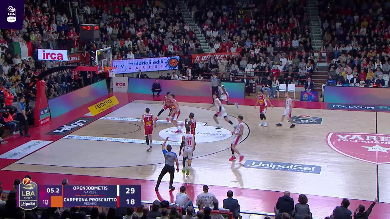 Basket, Serie A: gli highlights di Openjobmetis Varese-Carpegna Prosciutto Pesaro