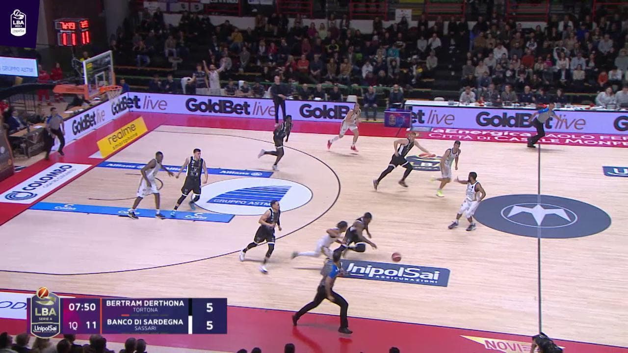 Basket, Serie A: gli highlights di Bertram Derthona - Banco di Sardegna Sassari