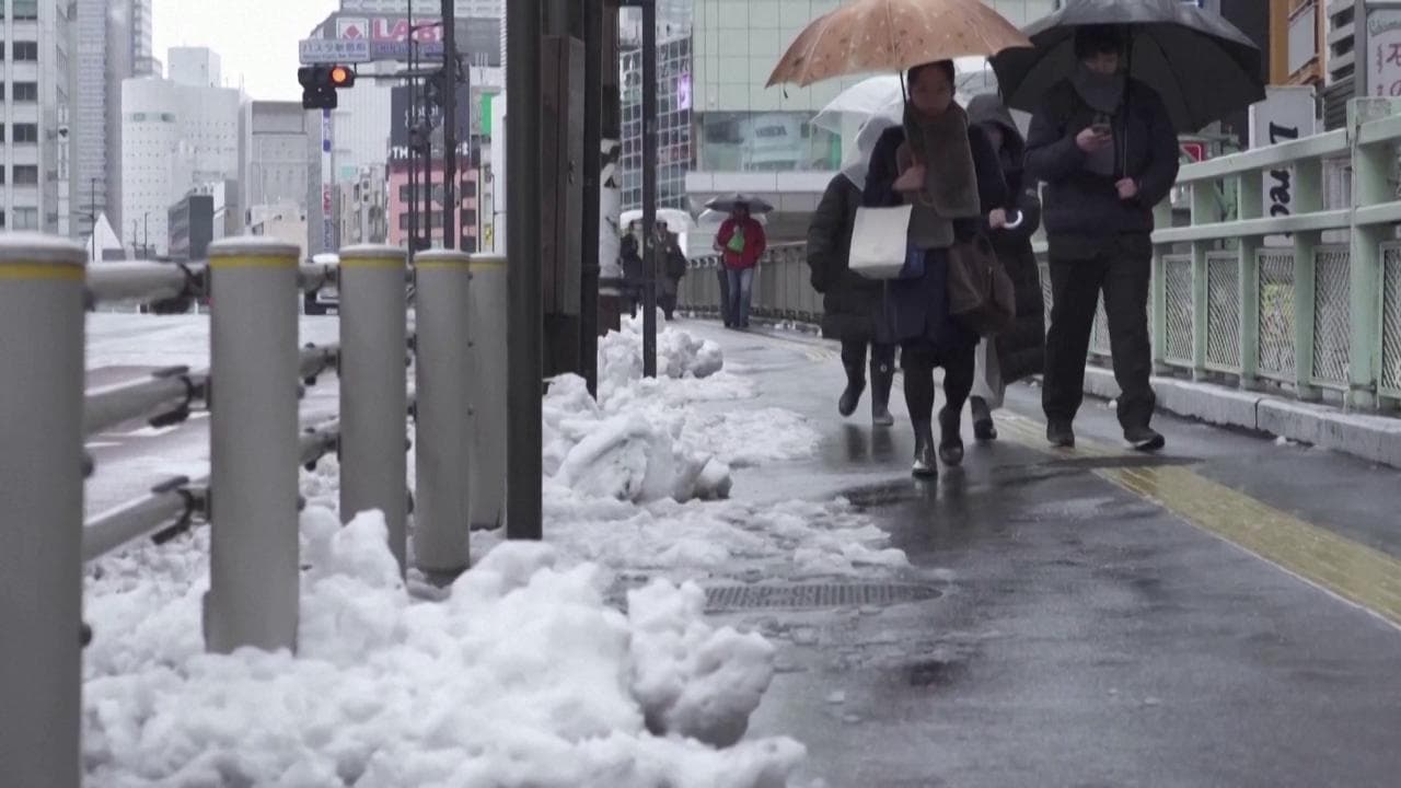 Giappone, Tokyo si risveglia sotto la neve: voli cancellati e traffico in tilt