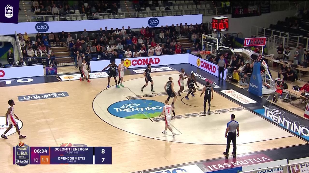 Basket, Serie A: gli highlights di Dolomiti Energia Trento-Varese Openjobsmetis