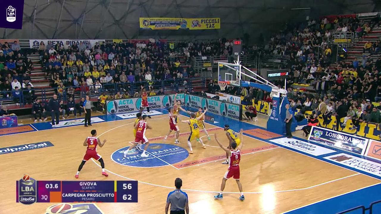 Basket, Serie A: gli highlights di Givova Scafati-Carpegna Prosciutto Pesaro