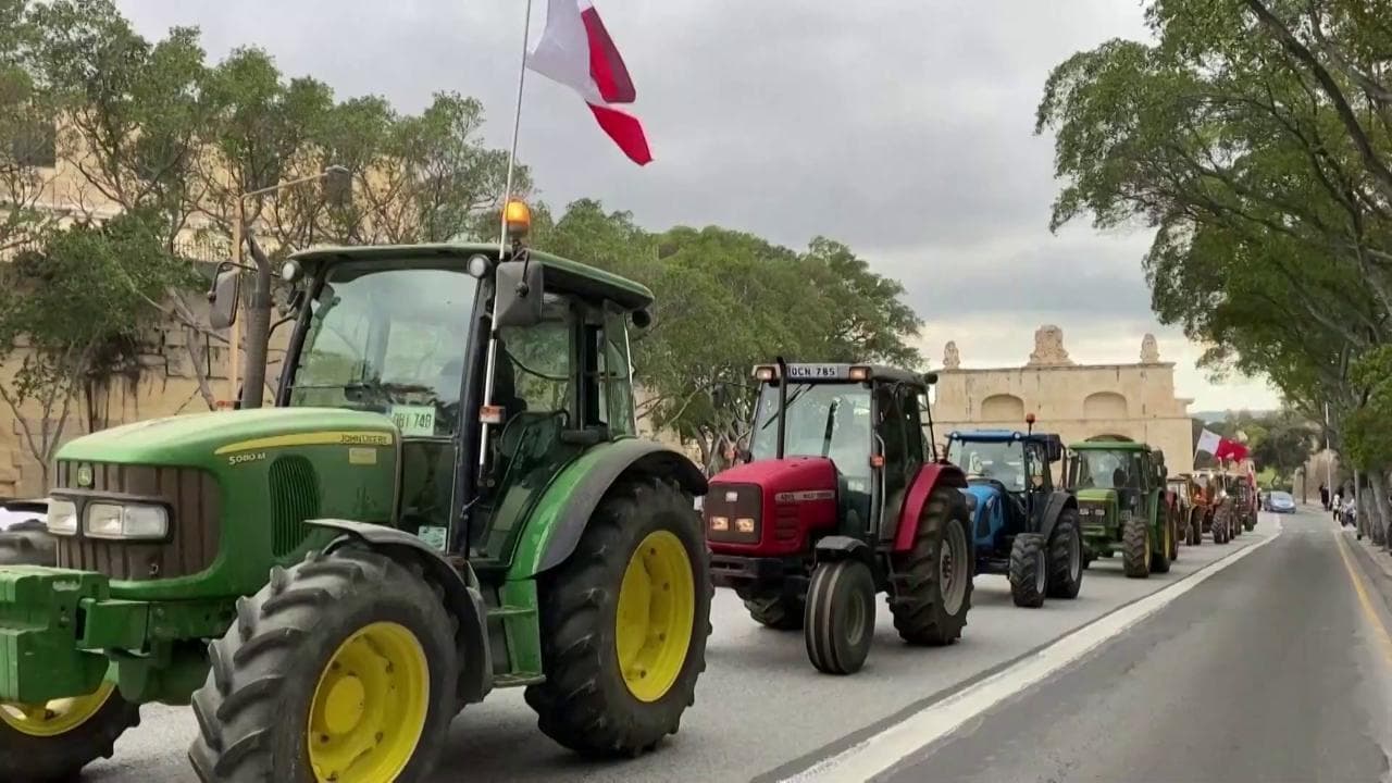 La protesta dei trattori è arrivata a Malta