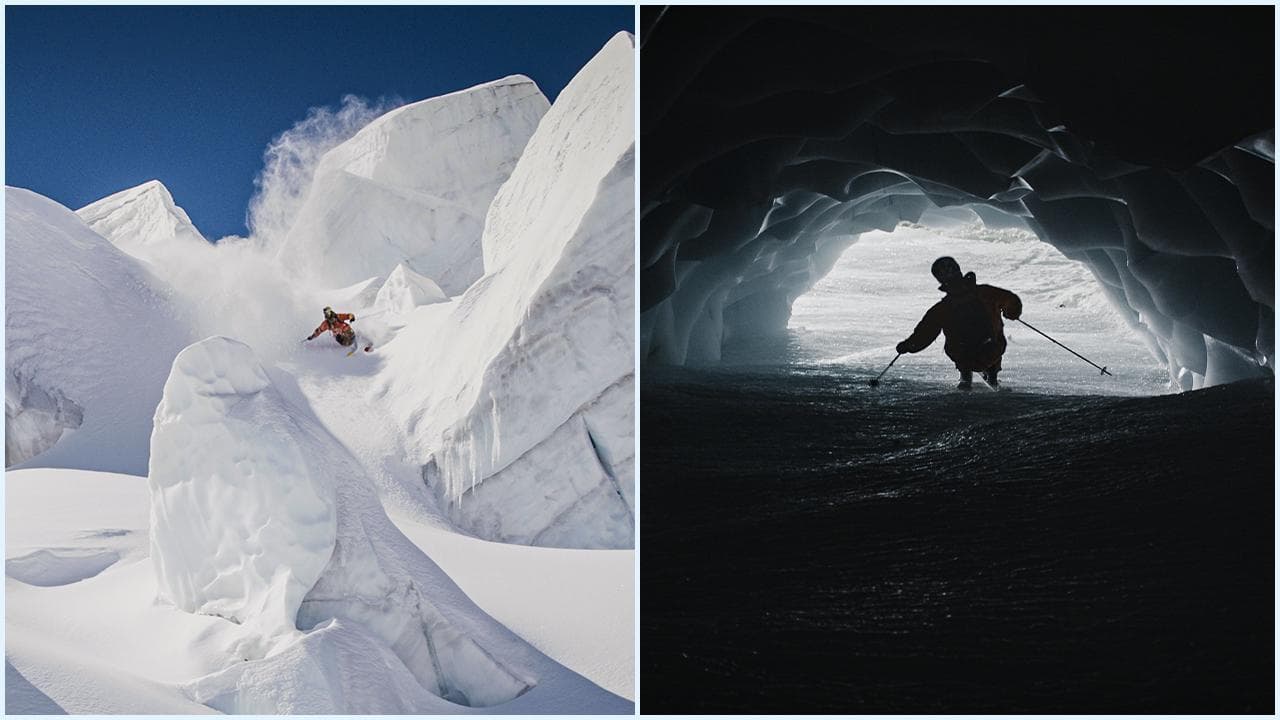 L'impresa di Markus Eder: scende dalla vetta innevata sfrecciando tra grotte e castelli di ghiaccio