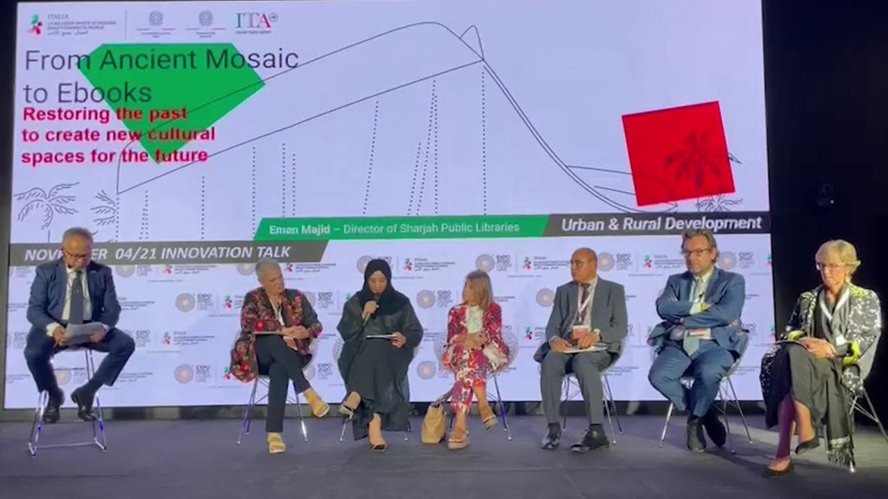 Expo Dubai, Sharjah Book Fair, Padiglione Italia: "Dai mosaici antichi ai libri digitali"