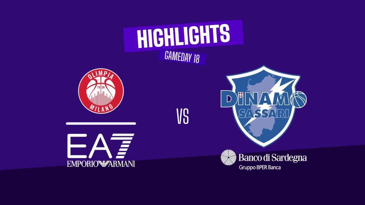 Basket serie A, gli highlights di EA7 Milano-Banco di Sardegna Sassari