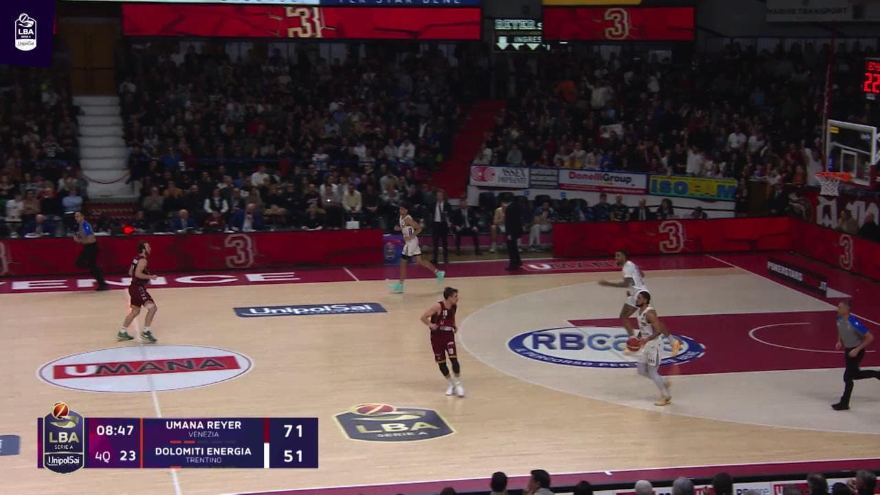 Basket serie A, gli highlights di Umana Venezia - Dolomiti Energia Trentino