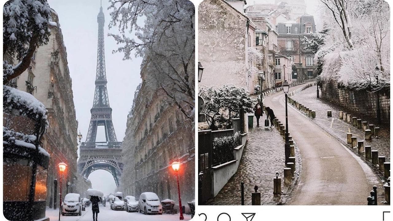 La magia di Parigi sotto la neve: tetti e monumenti imbiancati per la gioia dei turisti