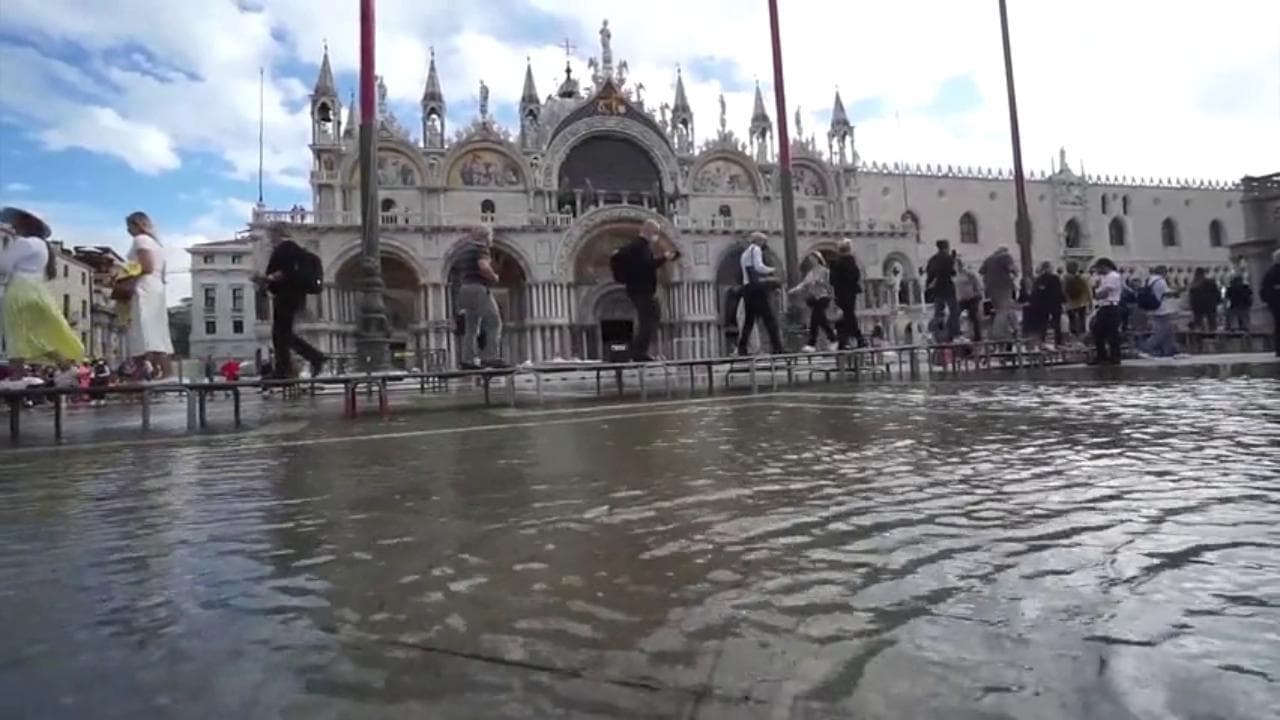 Venezia, il Mose è spento: piazza San Marco sommersa dall'acqua alta