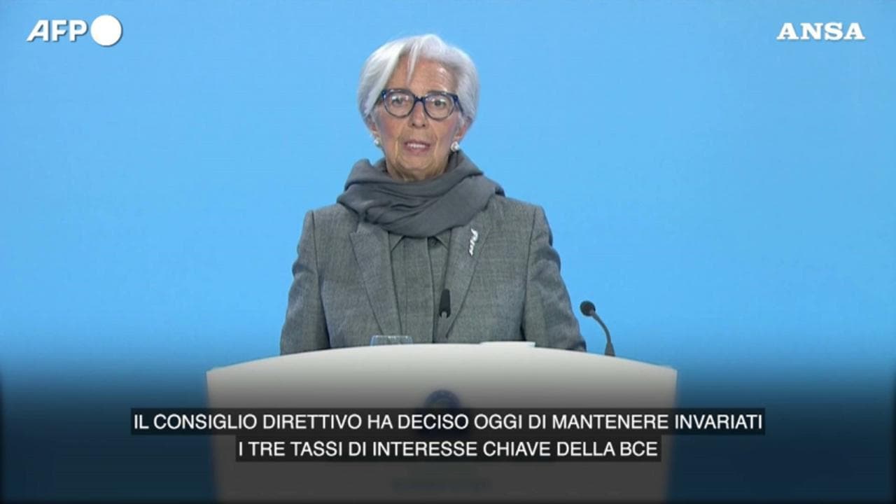 Bce, Lagarde: "Manteniamo invariati i tassi di interesse"
