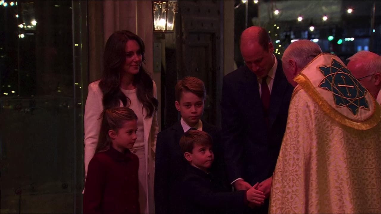 William e Kate insieme ai principini arrivano al Concerto di Natale a Westminster