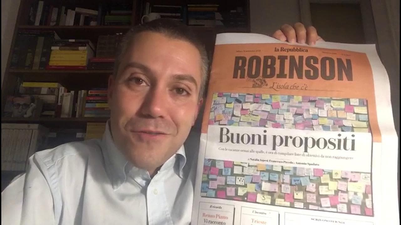 Robinson, l'ironia di Saverio Raimondo: "Ecco perché settembre è il mese dei buoni propositi"