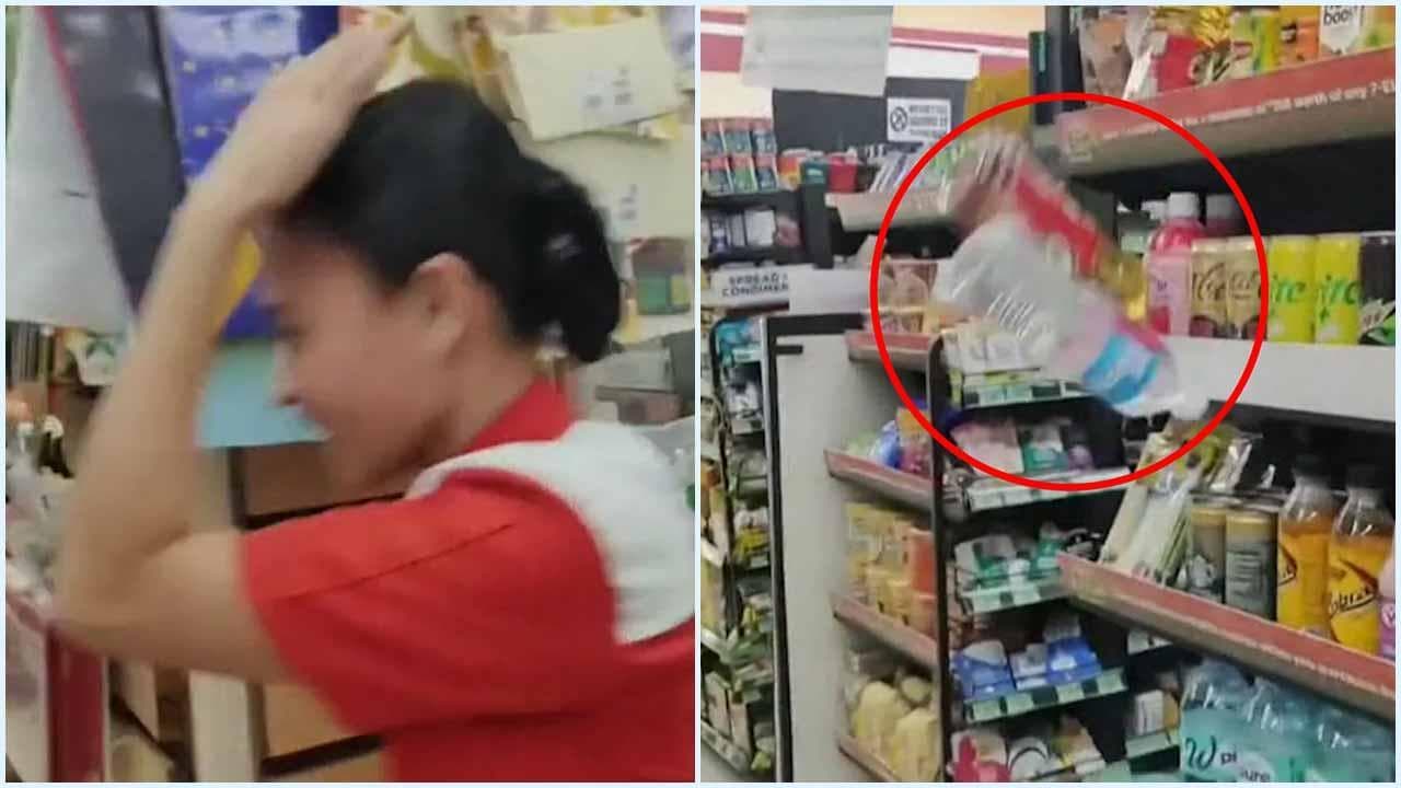 Terremoto Filippine, il momento della scossa in un supermercato: dagli scaffali cade la merce