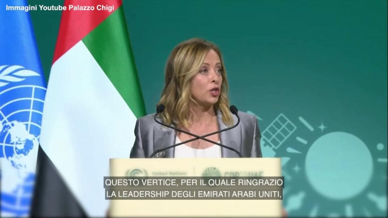 Cop28, Meloni: "Serve transizione ecologica che non sia ideologica"