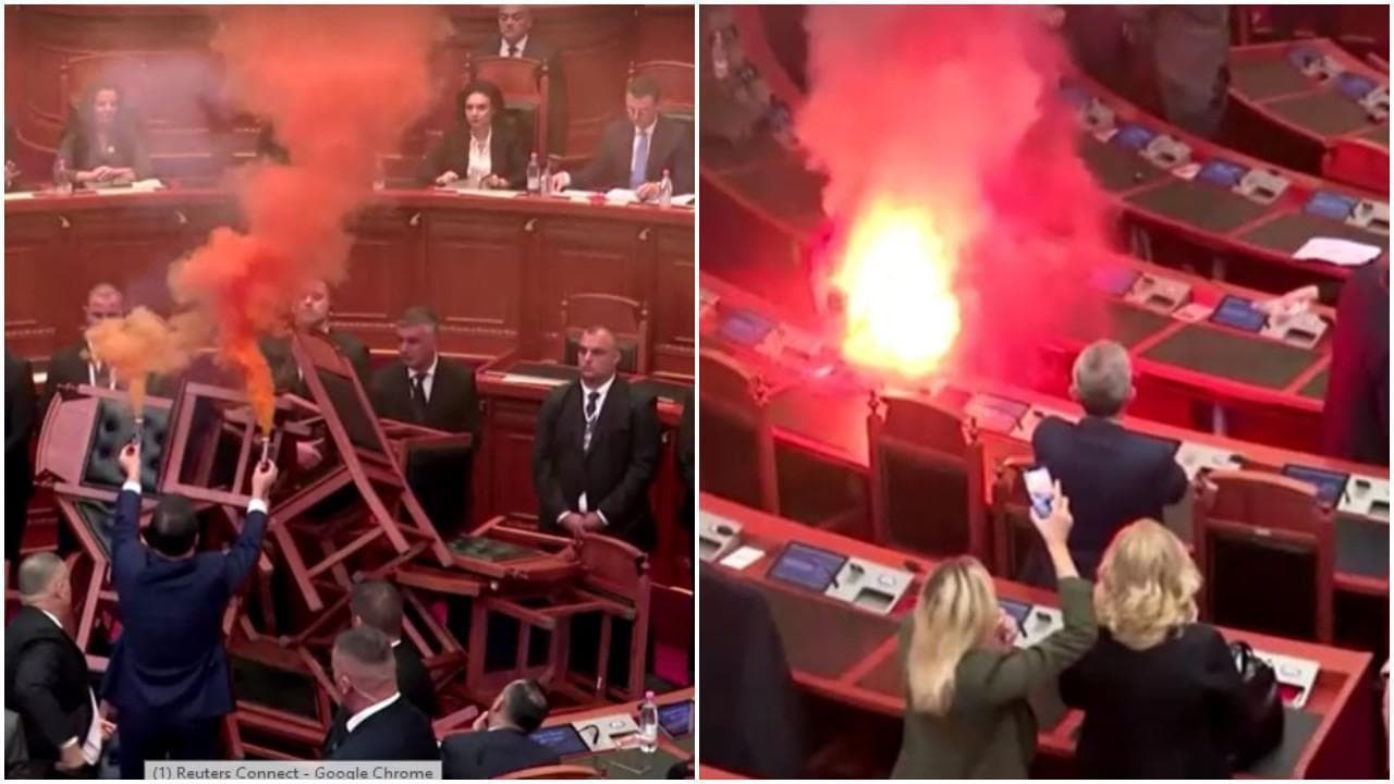 Albania, fumogeni al parlamento con l'opposizione che contesta Rama. E scoppia anche un incendio