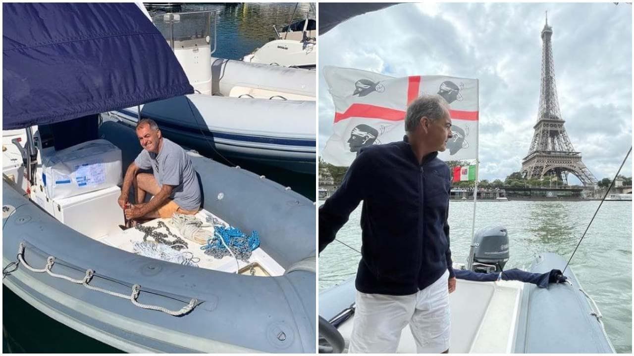 Dalla Sardegna a Parigi con il gommone: il manager 64enne vince la sfida che sembrava impossibile