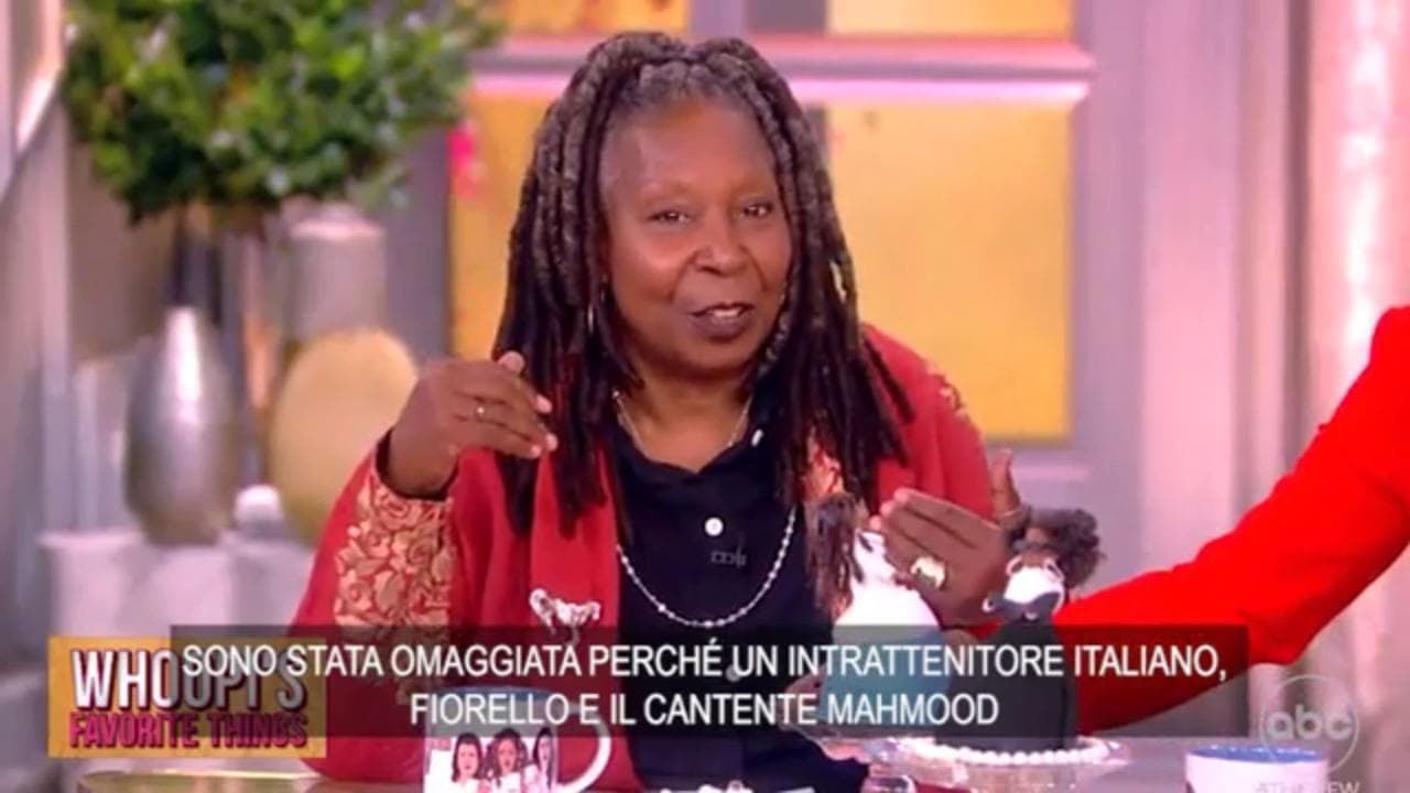 Whoopi Goldberg ringrazia Fiorello e Mahmood in diretta tv negli Stati Uniti: ecco cosa li unisce