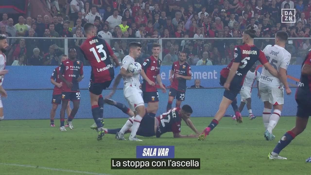 Genoa-Milan, l'audio del Var: ecco perché il gol di Pulisic è stato convalidato