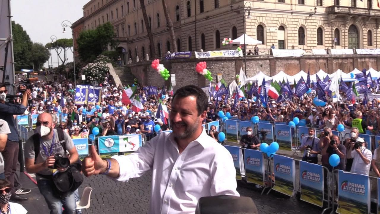 Lega in piazza a Roma. Le voci dei militanti: "Piena fiducia in Salvini; bene sostenere Draghi"