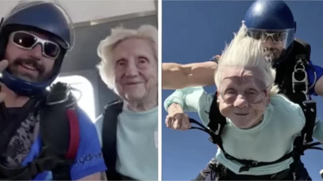 Si lancia con il paracadute a 104 anni: il record di Dorothy Hoffner