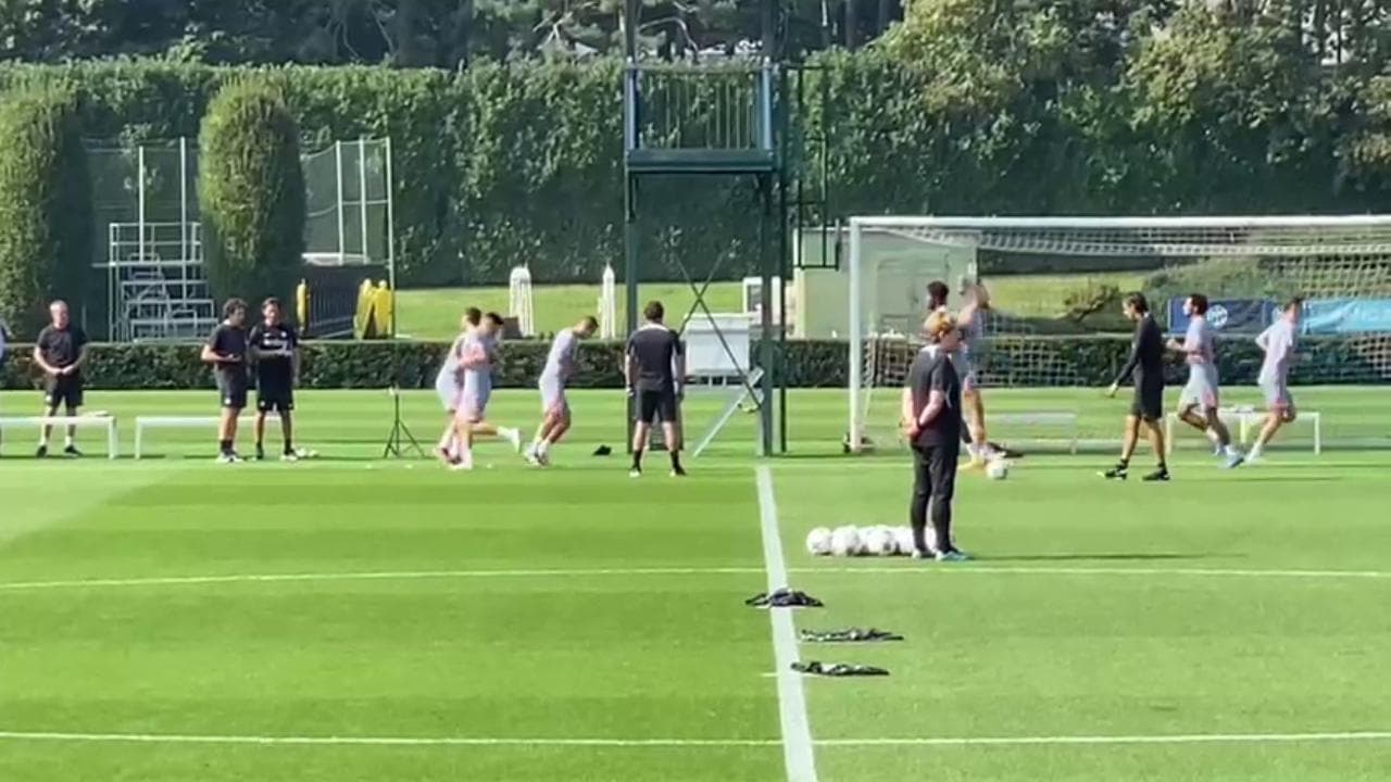 Inter, l'allenamento ad Appiano in vista del Benfica
