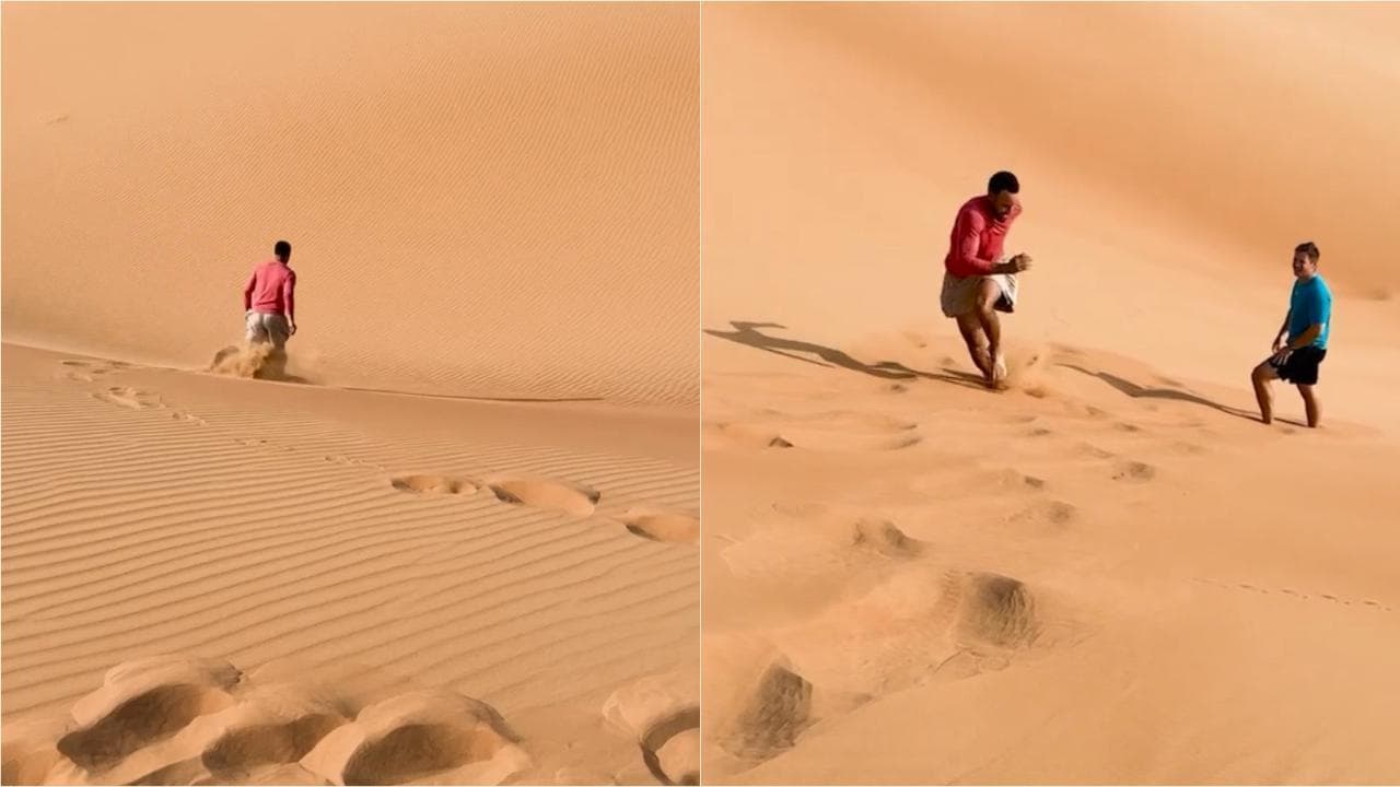 Il massacrante allenamento di Stephen Curry a Dubai: corre tra le dune del deserto a piedi nudi