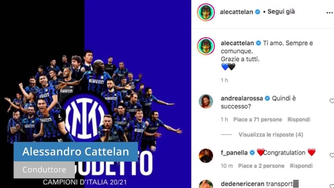 L’Inter è campione d’Italia: sui social i tifosi celebri esultano e le rivali si congratulano