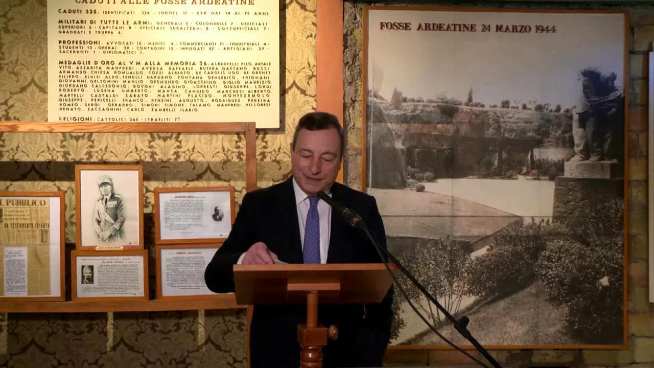 25 aprile, Mario Draghi: "Libertà e diritti non sono barattibili con nulla"